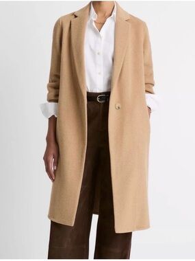 Vince Camel Wool-Blend Long Coat